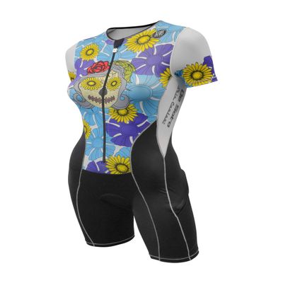 De Soto Femme Sneak-A-Poo Riviera Flisuit - WRTTS3 (Flower Femme Skull, Small)