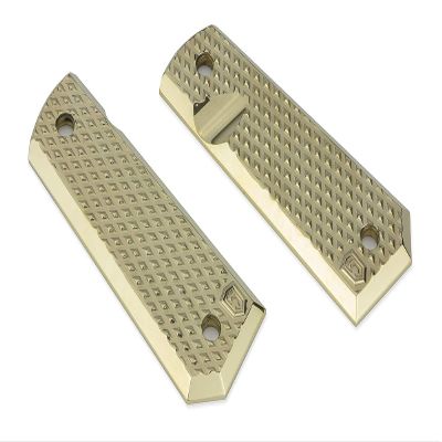 Phase 5 1911 Grips - Polished Brass (Diamond Pattern)