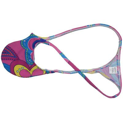OROCOJUCO Men's Posing Micro String Thong Underwear Contour Pouch G-string Hipster Tangas Competition Bikinis Shorts Big Pink Flower M