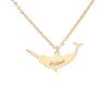SENFAI Stainless Steel Save Narwhal Bar Necklace Custom Name Jewelry for Women(Jetaine1, Gold-Plated-Stainless-Steel) view 1