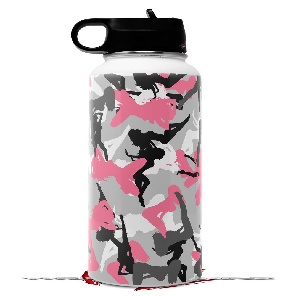 Skin Wrap Decal compatible with Hydro Flask Wide Mouth Bottle 32oz Sexy Girl Silhouette Camo Pink (BOTTLE NOT INCLUDED)