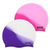 Aegend 2 Pack Kids Swim Cap for Girls Boys Age 3-8, Waterproof Swim Cap Durable Silicone Kids Swimming Cap for Long Hair, Purple & Pink view 2