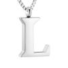 XSMZB Letter Cremation Jewelry for Ashes Pendant Locket Stainless Steel Keepsake Ash Memorial Urn Necklaces for Ashes(Letter L) view 1