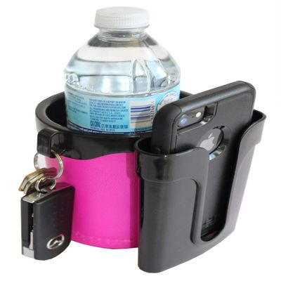 BikeCupHolder - Pink - Cell Phone - Keys - Holder Combo for Beach Cruiser - Commuter Bike