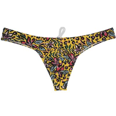 OROCOJUCO Sexy Men's Swim Thong Bikini Swimwear Board Surf Short Trunks Contour Pouch Tangas Swimsuit Yellow Azalea L