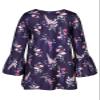 Bonny Billy Girl's Clothing Set 2 Pcs Floral Ruffle Long Sleeve Jersey Top + Leggings 8-9 Years Navy Blue view 4
