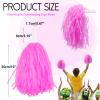 Hslife 12 Pcs Cheerleading Pom Poms, Cheer Pompoms Bulk with Metallic Foil Handle, Lightweight for Cheerleading, Sports Games, Party Dance Costume Accessories (Pink) view 2