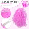 Hslife 12 Pcs Cheerleading Pom Poms, Cheer Pompoms Bulk with Metallic Foil Handle, Lightweight for Cheerleading, Sports Games, Party Dance Costume Accessories (Pink) view 4