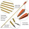 10pcs Archery Carbon Arrows Hunting Arrows Target Practice Arrows Spine 500 with Turkey Feather and Arrow Quiver for Recurve and Compound Bow (Orange, Arrows+Arrow Quiver) view 2