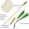 10pcs Archery Carbon Arrows Hunting Arrows Target Practice Arrows Spine 500 with Turkey Feather and Arrow Quiver for Recurve and Compound Bow (Green, Arrows+Arrow Quiver) view 2