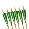 10pcs Archery Carbon Arrows Hunting Arrows Target Practice Arrows Spine 500 with Turkey Feather and Arrow Quiver for Recurve and Compound Bow (Green, Arrows+Arrow Quiver) view 4