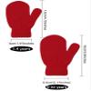 SATINIOR 3 Pairs Toddler Stretch Mittens Little Girls Soft Knit Mitten Baby Boys Winter Knitted Gloves (Pink, Red and Blue, 5-10 Years Size) view 3
