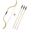 MILAEM Traditional Longbow Handmade Takedown Recurve Bow and Arrow Set 20 Lbs Takedown Recurve Horsebow Mongolian Bow with 3 Pcs Wooden Arrow for Target Shooting Hunting (Bow and Arrow, 20 Lbs) view 1