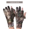 EAmber Camouflage Hunting Gloves Full Finger/Fingerless Gloves Pro Anti-Slip Camo Glove Archery Accessories Hunting Outdoors (M) (L) (L) view 2