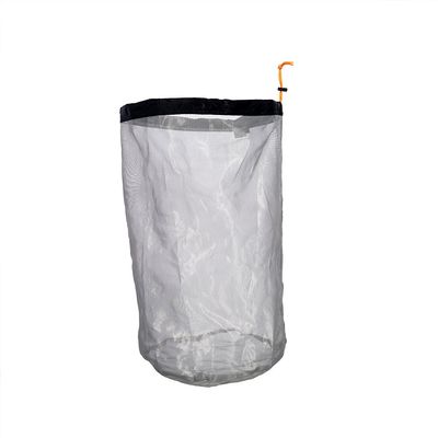 Drawstring Mesh Storage Bag, XXL Black, Large Capacity for Outdoor Travel, Hiking, Camping with Reinforced Seams