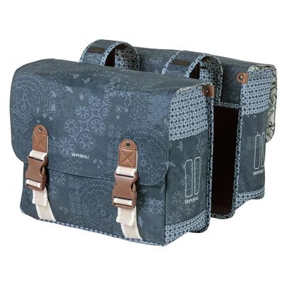 Basil Bohme-Double Bag, Double Pannier Bag, 35L, Indigo Blue