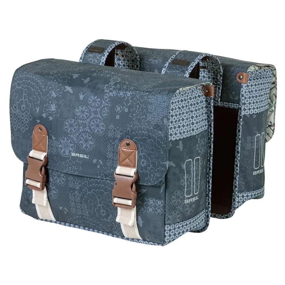 Basil Bohme-Double Bag, Double Pannier Bag, 35L, Indigo Blue