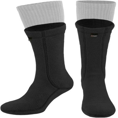 281Z Outdoor Warm 8 inch Boot Liner Socks - Military Tactical Hiking Sport - Polartec Fleece Winter Socks (Large, Black)
