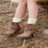 Cxapnstou 2Pair Ankle Warmers Dance Knitted Boot Cuffs Leg Warmers Stirrup Socks for Women(White,Dark Brown) view 3