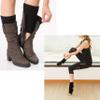 Cxapnstou 2 Pair Women Winter Warm Yoga Ballet Leg Warmers Short Boot Socks with Cuffs(Black) view 2
