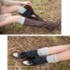 Cxapnstou 2 Pair Women Winter Warm Yoga Ballet Leg Warmers Short Boot Socks with Cuffs(Black) view 4