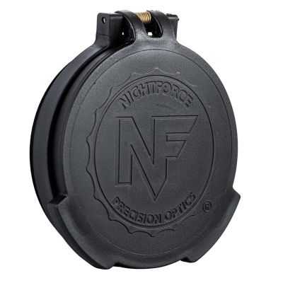 Nightforce Objective Durable Weather-Resistant Spring-Loaded Flip-Up Rotational Lens Caps with Thread-in Attachment, Black, 50mm NX8/NXS/SHV
