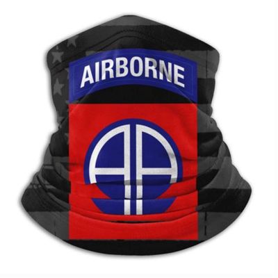 82nd Airborne Division Military Logo Unisex Bandanas Mouth Mask Face Masks Cover Neck Warmer for Dust Wind Sun Uv Black