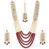 Aheli Bollywood Fashion Wedding Wear Necklace with Maang Tikka Set Indian Ethnic Traditional Bharatanatyam jewellery set Gift for Women view 1