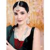 Aheli Bollywood Fashion Wedding Wear Necklace with Maang Tikka Set Indian Ethnic Traditional Bharatanatyam jewellery set Gift for Women view 2