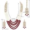 Aheli Bollywood Fashion Wedding Wear Necklace with Maang Tikka Set Indian Ethnic Traditional Bharatanatyam jewellery set Gift for Women view 4