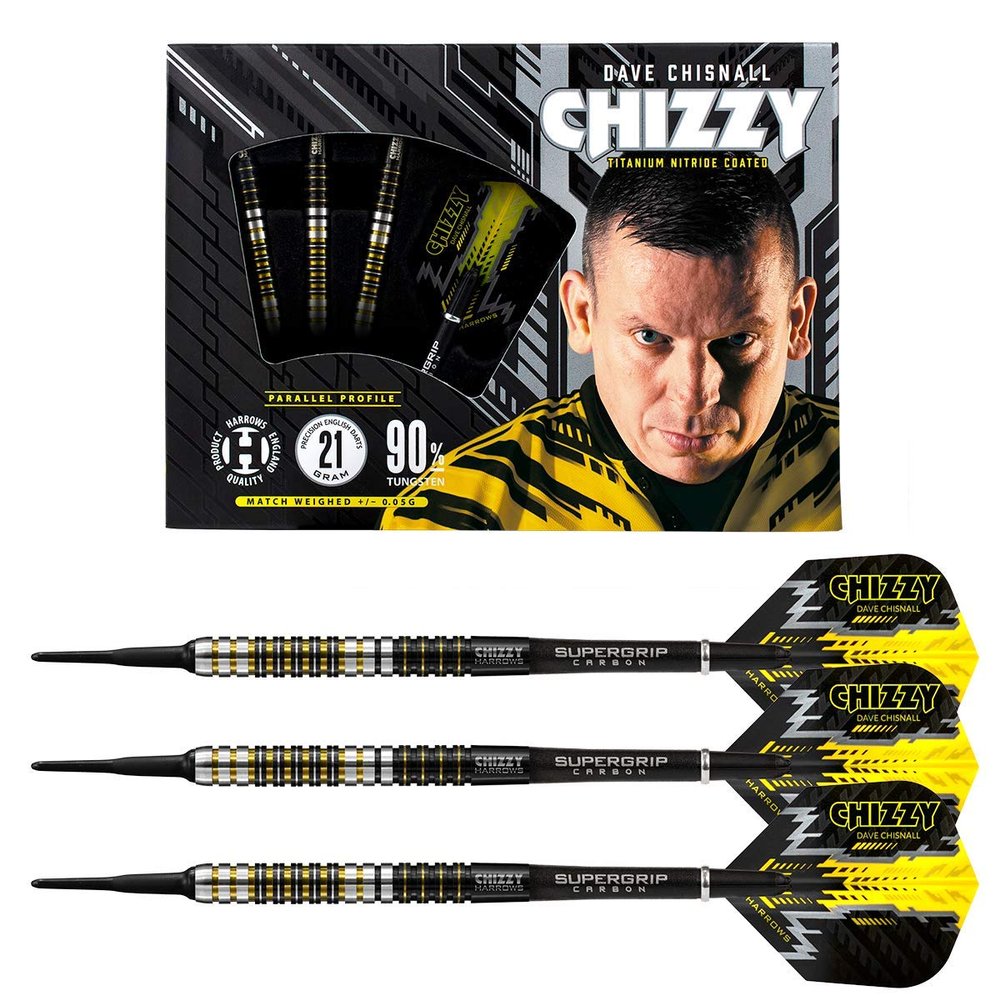 Harrows Dave Chisnall 90% Tungsten Soft Tip Darts (20)