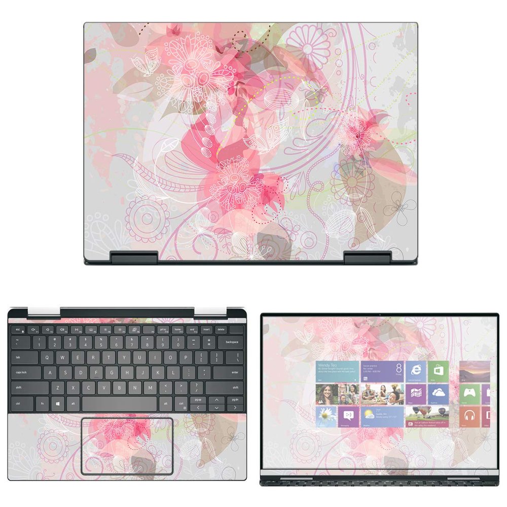Decalrus - Protective Decal Floral Skin Sticker for Dell XPS 13 7390 2-in-1 (13.3" Screen) case Cover wrap DellXPS-7390-2in1-171