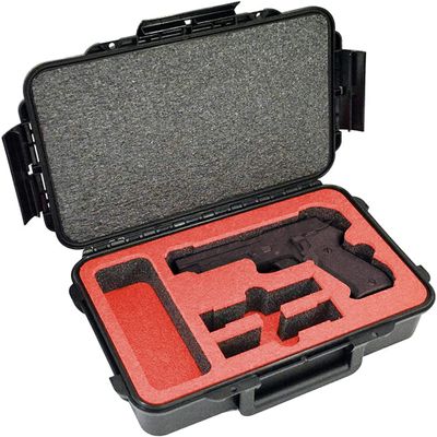 1 Pistol 2 Magazine + Accessories Gun Case Storage | Doro Water proof Pistol Case with Custom Mycasebuilder Foam Insert | Hard Gun and Magazine Case