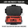 1 Pistol 2 Magazine + Accessories Gun Case Storage | Doro Water proof Pistol Case with Custom Mycasebuilder Foam Insert | Hard Gun and Magazine Case view 4