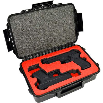 2 Pistol Medium Duty Lightweight Gun Sport Case | Double Handgun Doro Waterproof With Custom Mycasebuilder Foam Insert | Hard Gun Case