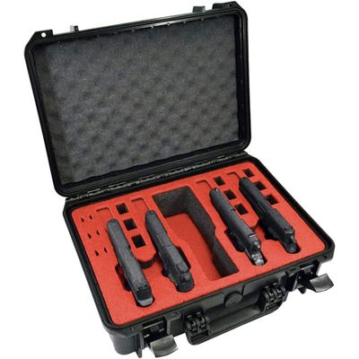 4 Pistol 12 Magazine Doro Gun Case with Custom MyCaseBuilder Foam Insert | Waterproof, Heavy Duty | Tactical Firearms, Ammunition and Accessory Holder | Hard Gun and Magazine Case | 18 x 14 x 7 Inches