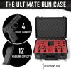 4 Pistol 12 Magazine Doro Gun Case with Custom MyCaseBuilder Foam Insert | Waterproof, Heavy Duty | Tactical Firearms, Ammunition and Accessory Holder | Hard Gun and Magazine Case | 18 x 14 x 7 Inches view 4