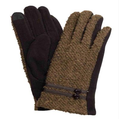 AZZ Womens Brown Tweed Stretch Fit Texting & Tech Touchscreen Gloves