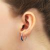 14K Gold Plated Sterling Silver Enamel Color Huggie Hoop Earrings for Women  Navy Blue Enamel view 3