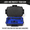 1 Pistol, 2 Magazine + Accessories Gun Case Storage | Doro Water proof Pistol Case with Custom Mycasebuilder Foam Insert | Hard Gun and Magazine Case view 4