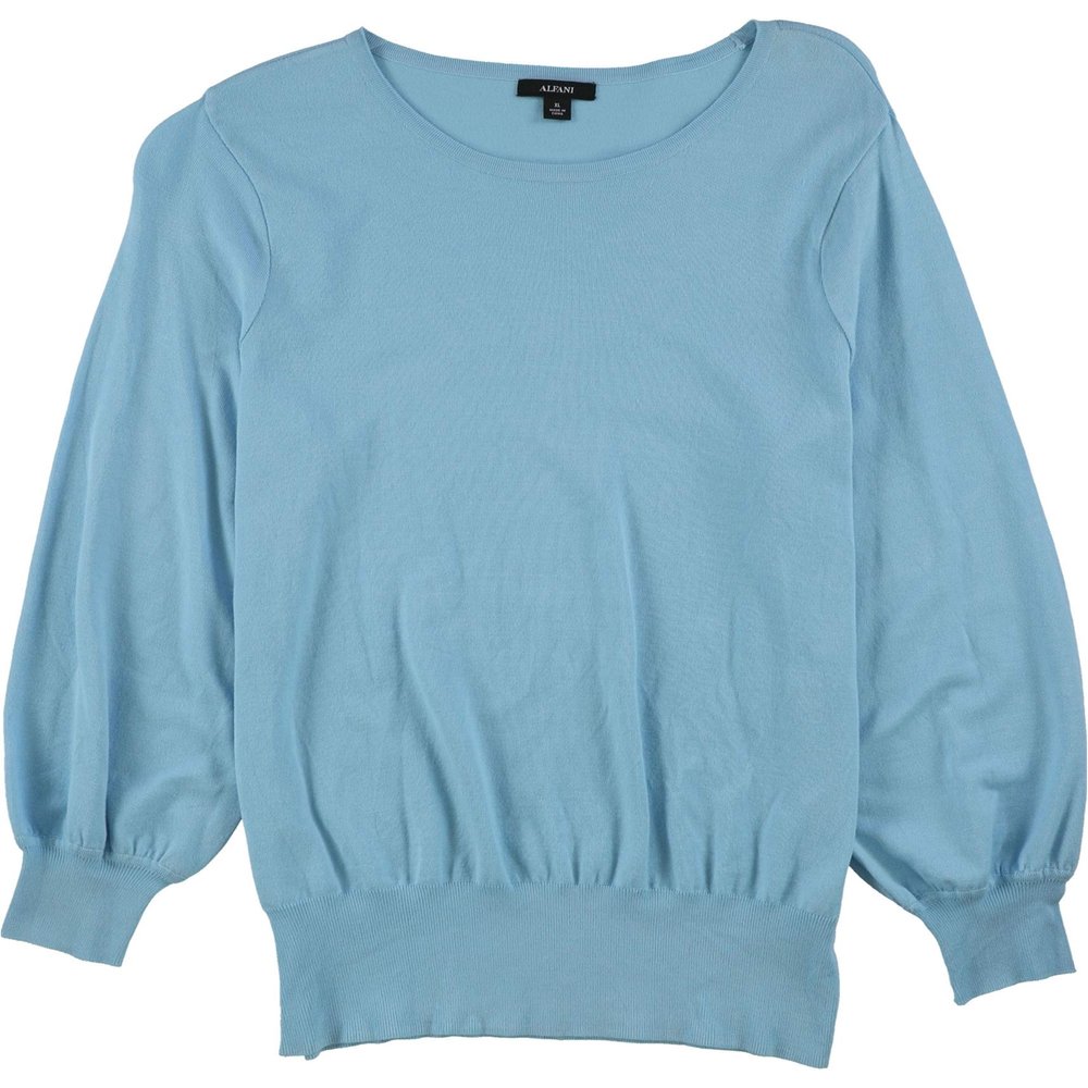 Alfani Womens Bishop Sleeve Pullover Sweater, Blue, Medium