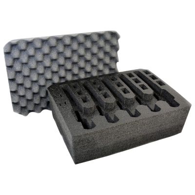 5 Pistol 18 Magazine Storage Foam Insert For V300 Vault Case By Pelican | 2 Piece Set Pre-Cut Military Grade Polyethylene Foam Base Insert And Lid Liner (Case Not Included)