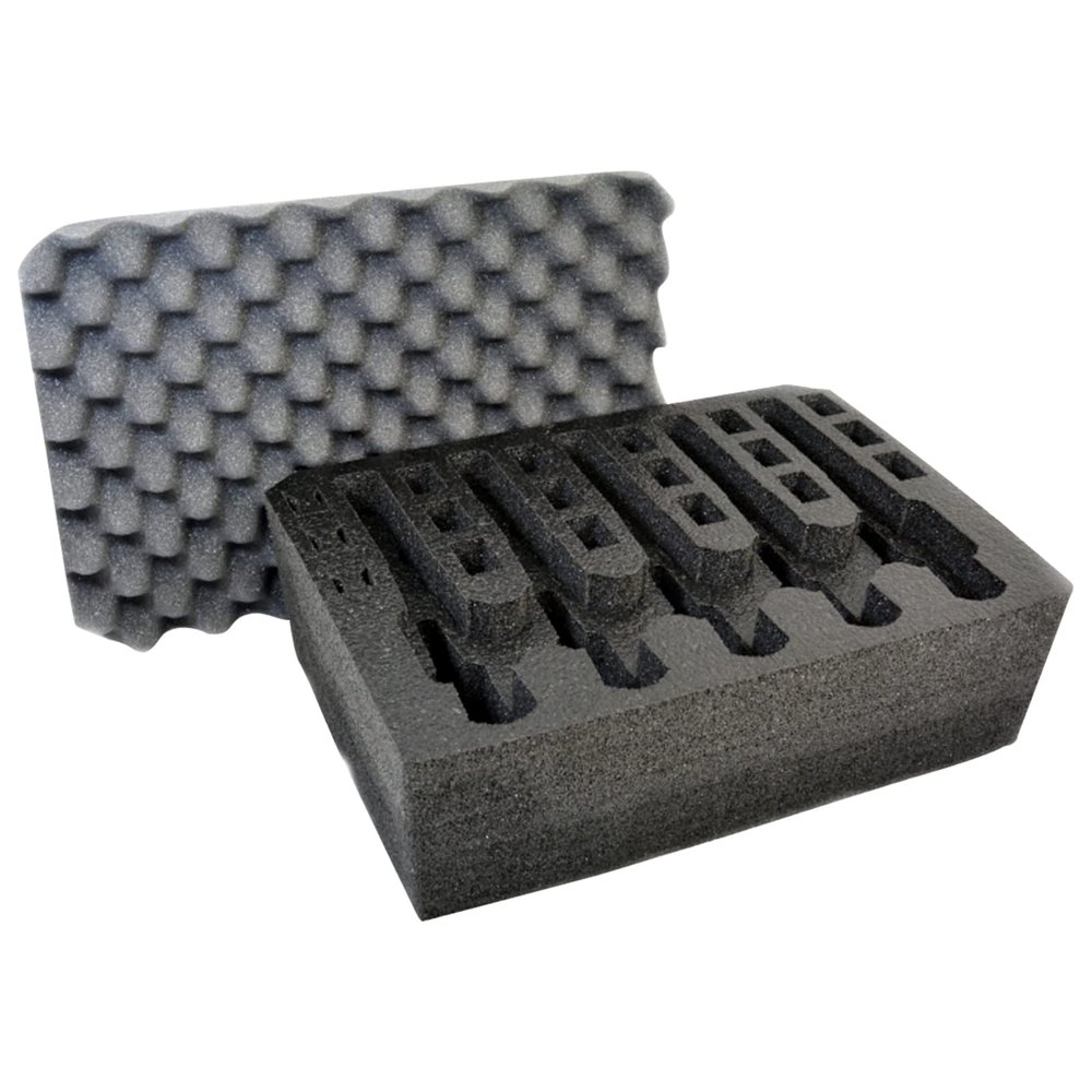 5 Pistol 18 Magazine Storage Foam Insert For V300 Vault Case By Pelican | 2 Piece Set Pre-Cut Military Grade Polyethylene Foam Base Insert And Lid Liner (Case Not Included)