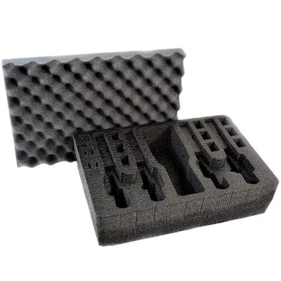 Pistol & Magazine Storage Foam Insert For Pelican P-1500 Case | 2 Piece Set | Pre-Cut Military Grade Polyethylene Base And Protective Lid Liner (Case Not Included)| 4 Pistol 12 Mag + Accessory | Black
