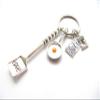 Ancient silver Baking Charms Egg Fry Cooking Utensils Keychains Love Shovel Cookbook Key Ring Pastry Chef Foodie Baker Gift view 2