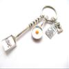 Ancient silver Baking Charms Egg Fry Cooking Utensils Keychains Love Shovel Cookbook Key Ring Pastry Chef Foodie Baker Gift view 3