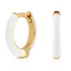 14K Gold Plated Sterling Silver Enamel Color Huggie Hoop Earrings for Women  White Enamel view 4