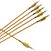 AMEYXGS 6/12pcs 33inch Hunting Arrow 900 Spine Mixed Carbon Fiber Arrows Target Practice Arrows with 3inch Turkey Feather and Tips Points (Yellow&White 12 pcs) view 3