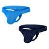 SUMABA Men Soft Thongs Underwear Sexy Low Rise Hot Male Thong G-String 2Pack (Deep Blue + Blue) Size S view 1