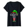 Womens The Crafty Elf Family Matching Group Funny V-Neck T-Shirt view 1